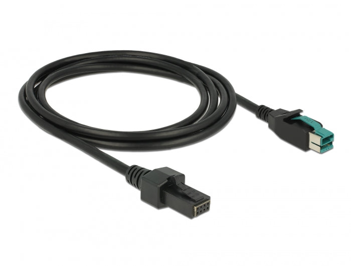 Delock PoweredUSB Kabel Stecker 12 V > 2 x 4 Pin Stecker 2 m für POS Drucker und Terminals