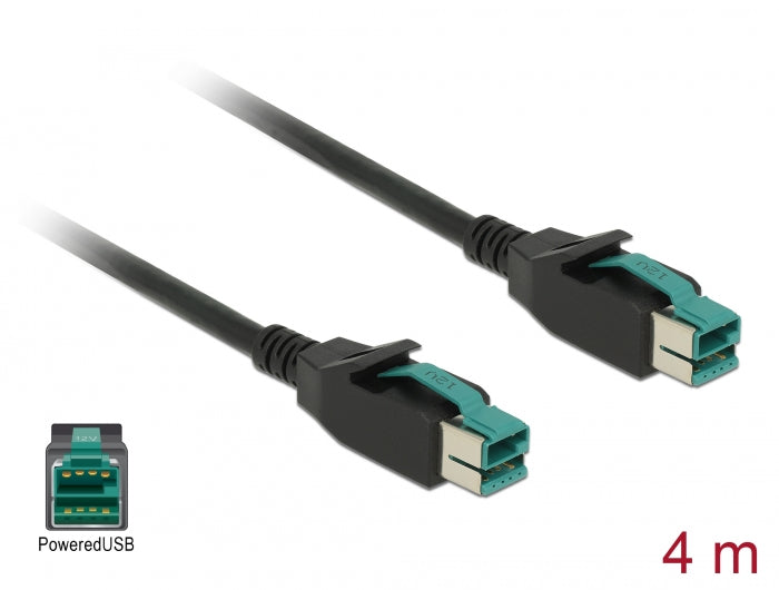 Delock PoweredUSB Kabel Stecker 12 V > PoweredUSB Stecker 12 V 4 m für POS Drucker und Terminals