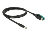 Delock PoweredUSB Kabel Stecker 12 V > DC 5,5 x 2,1 mm Stecker 1 m für POS Drucker und Terminals
