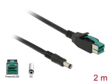 Delock PoweredUSB Kabel Stecker 12 V > DC 5,5 x 2,1 mm Stecker 2 m für POS Drucker und Terminals