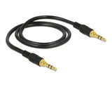 Delock Klinkenkabel 3,5 mm 3 Pin Stecker > Stecker 0,5 m schwarz