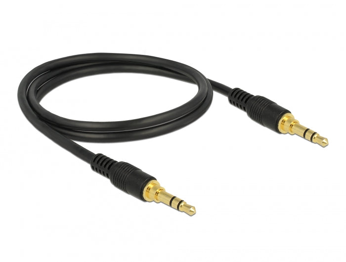 Delock Klinkenkabel 3,5 mm 3 Pin Stecker > Stecker 1 m schwarz