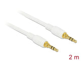 Delock Klinkenkabel 3,5 mm 3 Pin Stecker > Stecker 2 m weiß