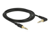 Delock Klinkenkabel 3,5 mm 3 Pin Stecker > Stecker gewinkelt 2 m schwarz