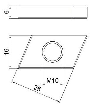 BETTERMANN Gleitmutter M10 ST ACMSN M10 ZL