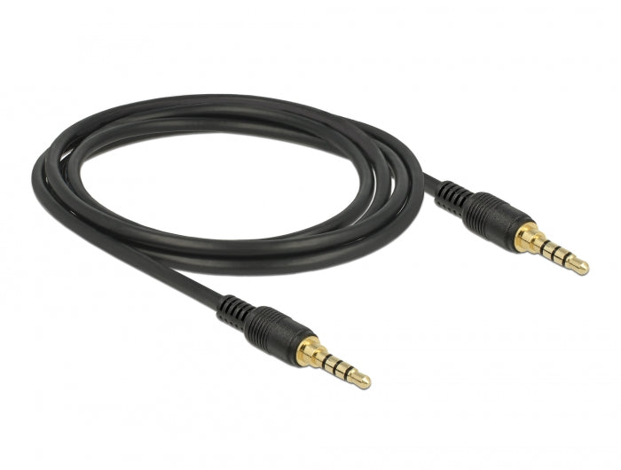 Delock Klinkenkabel 3,5 mm 4 Pin Stecker zu Stecker 2 m schwarz