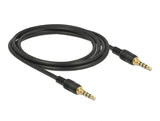 Delock Klinkenkabel 3,5 mm 4 Pin Stecker zu Stecker 2 m schwarz