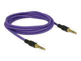 Delock Klinkenkabel 3,5 mm 4 Pin Stecker zu Stecker 2 m violett