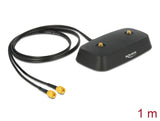 Delock Antennenfuß SMA Stecker > SMA Buchse LTE MIMO 1 m schwarz low loss