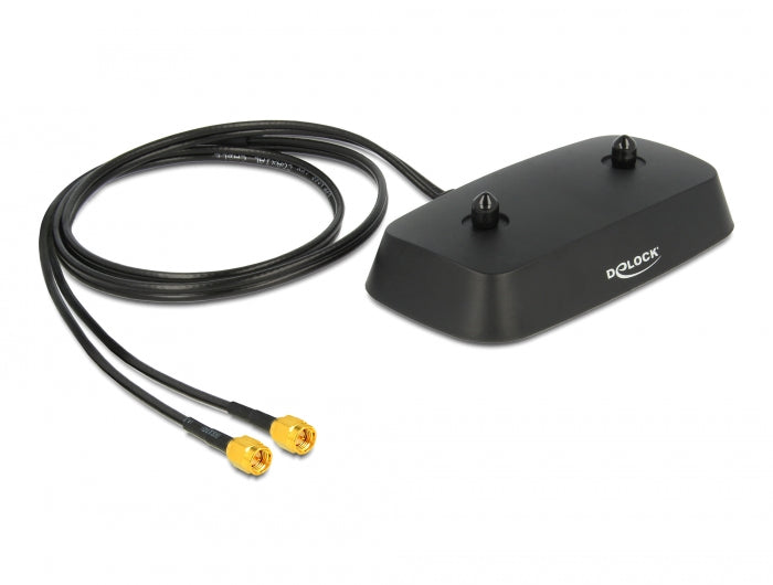 Delock Antennenfuß SMA Stecker > SMA Buchse LTE MIMO 1 m schwarz low loss