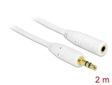 Delock Klinkenverlängerungskabel 3,5 mm 3 Pin Stecker > Buchse 2 m weiß