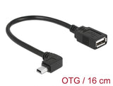 Delock Kabel Mini USB Stecker gewinkelt > USB 2.0-A Buchse OTG 16 cm