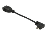 Delock USB 2.0 OTG Kabel Typ Micro-B Stecker gewinkelt zu Typ-A Buchse 11 cm