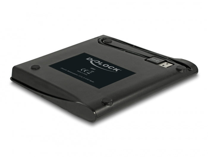 Delock Externes Gehäuse für 5.25″ Ultra Slim SATA Laufwerke 9,5 mm zu USB Typ-A Stecker