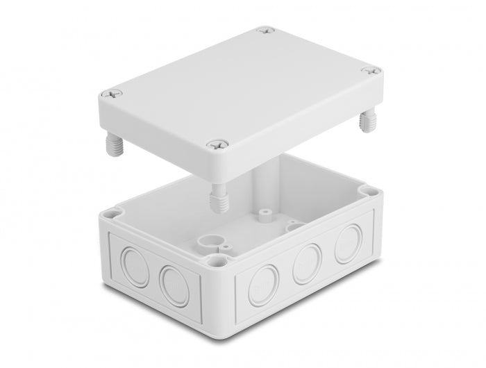 Delock Installationsgehäuse mit Kabeleinführungen 130 x 93 x 57 mm grau