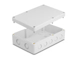 Delock Installationsgehäuse mit Kabeleinführungen 180 x 125 x 57 mm grau