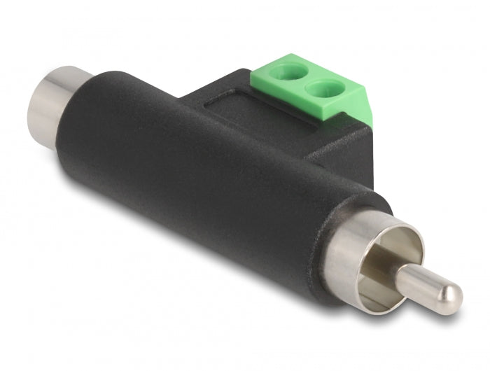 Delock Cinch Stecker und Cinch Buchse zu 2 Pin Terminalblock Adapter