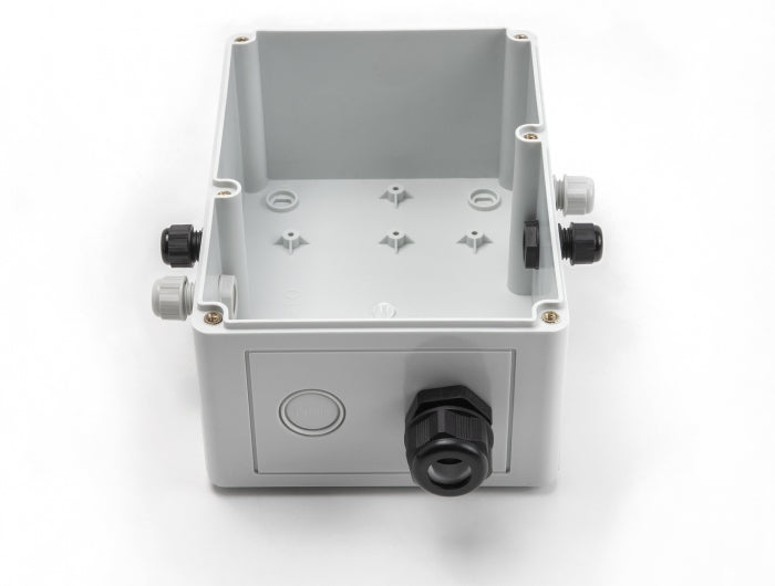 Delock Installationsgehäuse mit Kabeleinführungen 180 x 125 x 90 mm grau