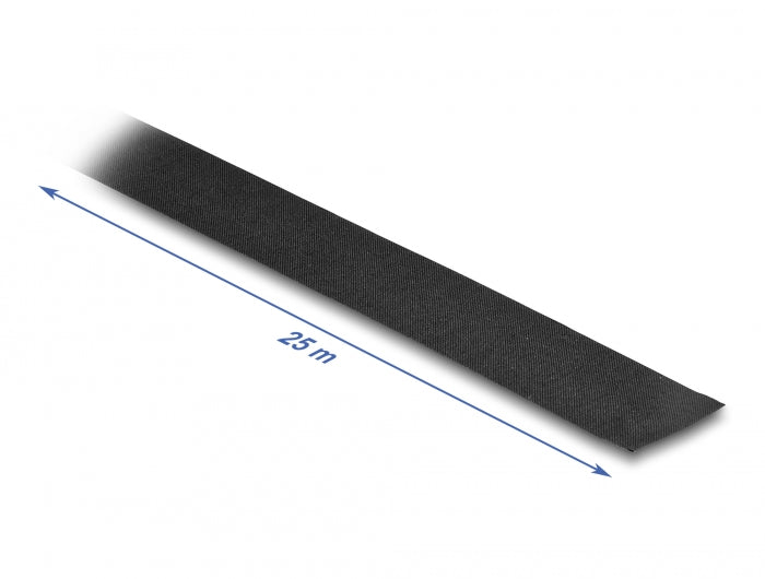 Delock Gewebeband 25 m x 25 mm reißbar selbstklebend schwarz
