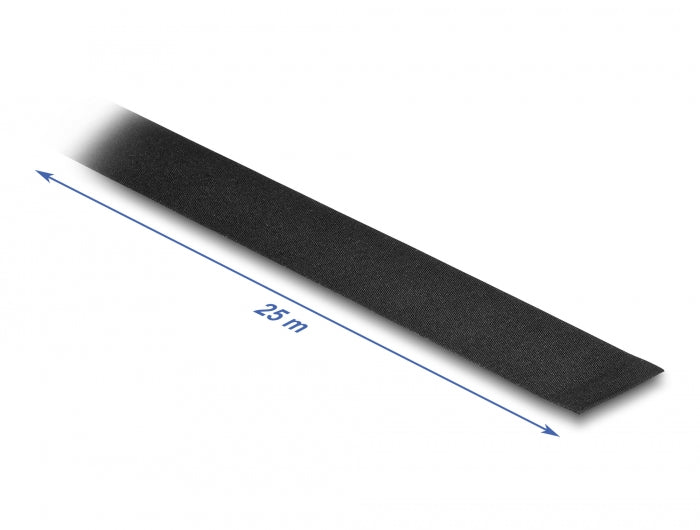 Delock Gewebeband 25 m x 25 mm reißfest selbstklebend schwarz