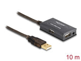Delock USB 2.0 Verlängerungskabel 10 m aktiv mit 4 Port Hub