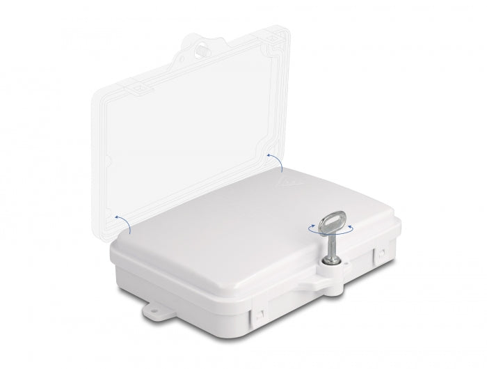 Delock LWL Verteilerbox für Innen- und Außenbereich IP65 wasserfest abschließbar 6 Port weiß