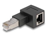Delock RJ45 Stecker zu RJ45 Buchse Adapter Cat.6A 90° nach links gewinkelt