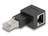 Delock RJ45 Stecker zu RJ45 Buchse Adapter Cat.6A 90° nach rechts gewinkelt