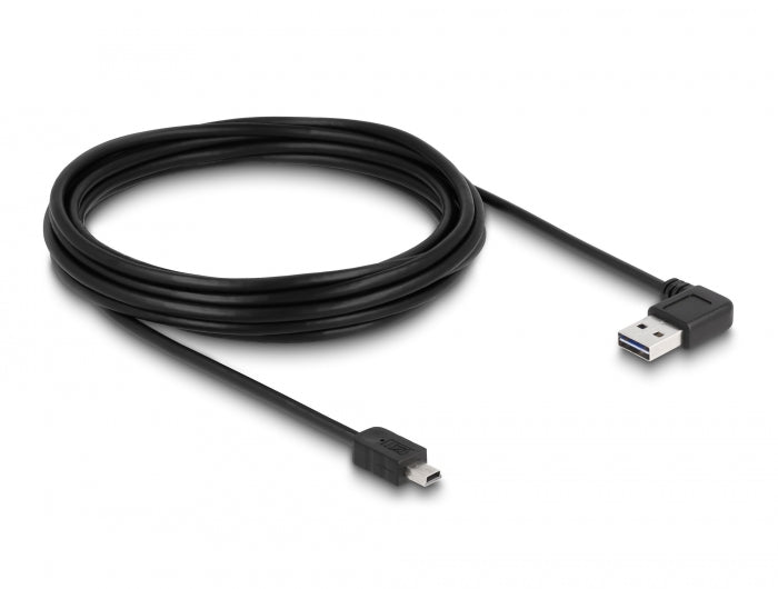 Delock Kabel EASY-USB 2.0 Typ-A Stecker gewinkelt links / rechts > USB 2.0 Typ Mini-B Stecker 5 m