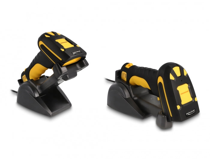 Delock Industrie Barcode Scanner 1D und 2D für 433 MHz oder Bluetooth mit induktiver Ladestation
