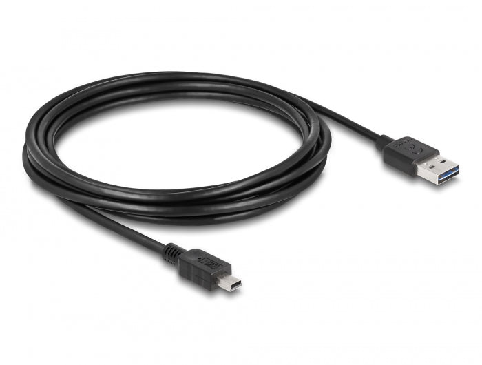 Delock Kabel EASY-USB 2.0 Typ-A Stecker > USB 2.0 Typ Mini-B Stecker 3 m schwarz