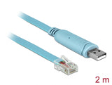 Delock Adapter USB 2.0 Typ-A Stecker > 1 x Seriell RS-232 RJ45 Stecker 2,0 m blau