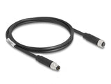 Delock M8 A-kodiert 3 Pin Kabel Stecker zu Buchse PUR (TPU) 1 m