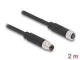 Delock M8 A-kodiert 3 Pin Kabel Stecker zu Buchse PUR (TPU) 2 m