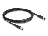 Delock M8 A-kodiert 3 Pin Kabel Stecker zu Buchse PUR (TPU) 2 m