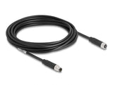 Delock M8 A-kodiert 3 Pin Kabel Stecker zu Buchse PUR (TPU) 5 m
