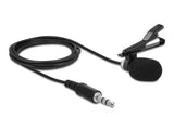 Delock Krawatten Lavalier Mikrofon Omnidirektional mit Clip 3,5 mm Klinkenstecker 3 Pin + Adapterkabel für Smartphone und Tablet
