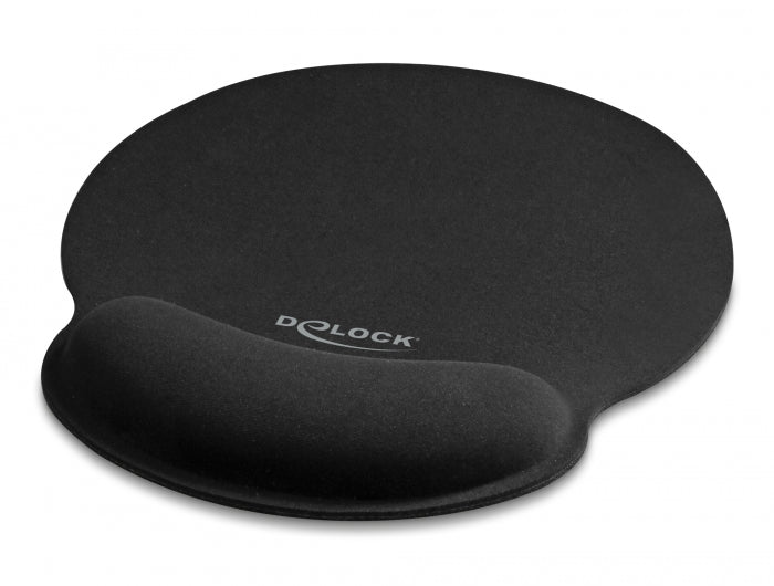 Delock Ergonomisches Mauspad mit Handballenauflage schwarz 252 x 227 mm