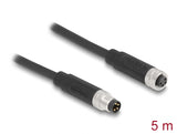 Delock M8 A-kodiert 4 Pin Kabel Stecker zu Buchse PUR (TPU) 5 m