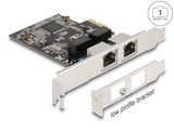 Delock PCI Express x1 Netzwerkkarte Gigabit LAN 2 x RJ45 RTL8111