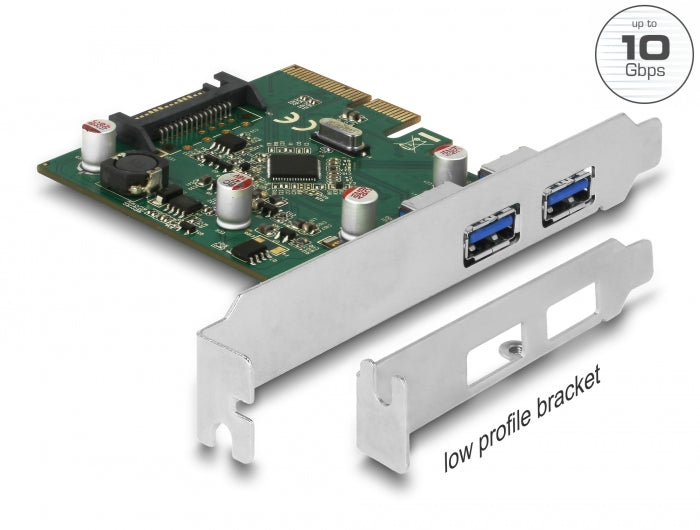Delock PCI Express x4 Karte zu 2 x extern USB 3.2 Gen 2 Typ-A Buchse