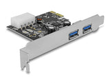 Delock PCI Express x1 Karte > 2 x extern SuperSpeed USB 5 Gbps (USB 3.2 Gen 1) Typ-A Buchse