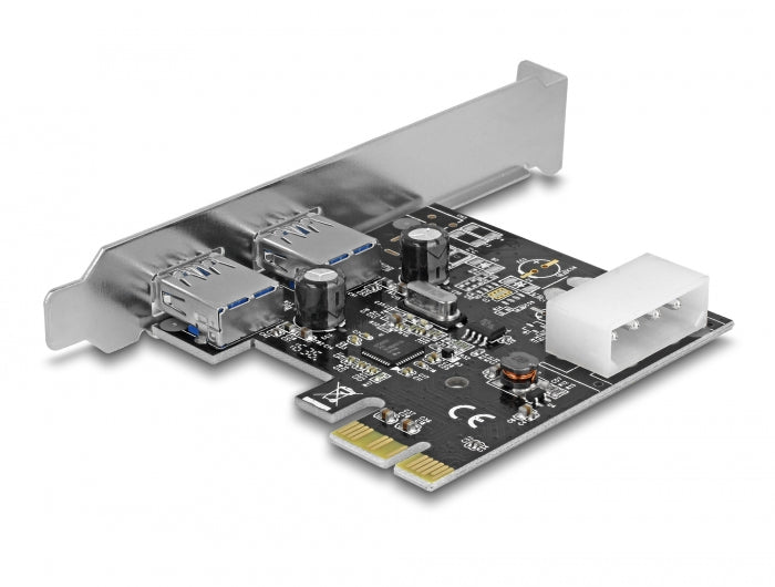 Delock PCI Express x1 Karte > 2 x extern SuperSpeed USB 5 Gbps (USB 3.2 Gen 1) Typ-A Buchse
