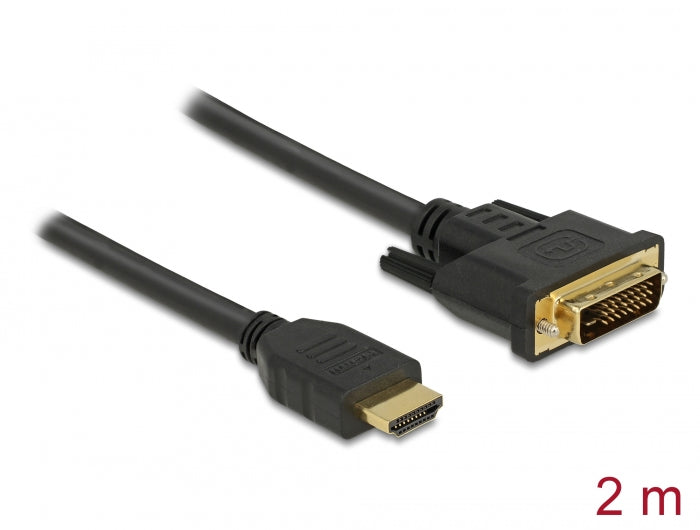 Delock HDMI zu DVI 24+1 Kabel bidirektional 2 m