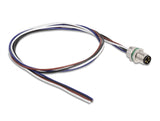 Delock M8 Einbaukabel A-kodiert 4 Pin Stecker für Panel mit offenen Kabeln Front Montage 0,5 m