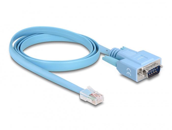 Delock Adapter RS-232 DB9 Stecker zu 1 x Seriell RS-232 RJ45 Stecker 1 m