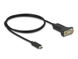 Delock Adapter USB Type-C™ zu 1 x Seriell RS-232 D-Sub 9 Pin Stecker mit Muttern 1 m