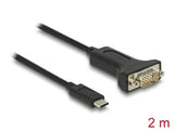 Delock Adapter USB Type-C™ zu 1 x Seriell RS-232 D-Sub 9 Pin Stecker mit Muttern 2 m