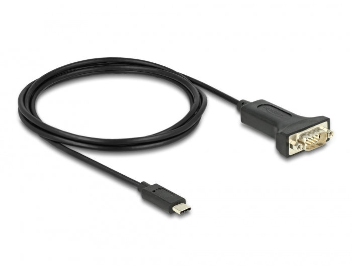 Delock Adapter USB Type-C™ zu 1 x Seriell RS-232 D-Sub 9 Pin Stecker mit Muttern 2 m