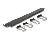 Delock 19″ Kabelmanagement Rangierpanel mit 5 Metallbügel 1 HE schwarz